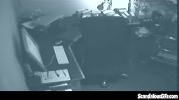 Office whore masturbates and gets caught