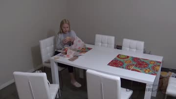 Horny Blonde sucks cock and gets fucked in studio