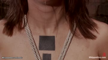 Slut in back arch bondage face rode