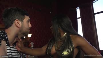 Black muscle bitch dominate man