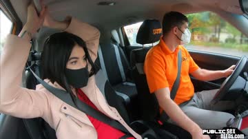 European student driver publicly fucking her instructor