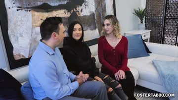 Jazmin Luv seduces new foster dad in a 3some