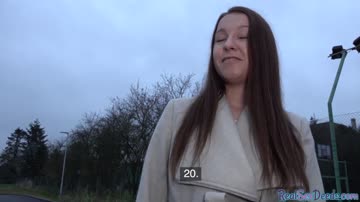 Busty babe pickedup in public before cocksucking and sex