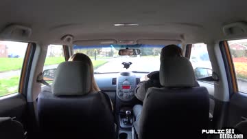 Student driver publicly blows instructor during kinky lesson