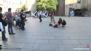 Little slut fucked in public places