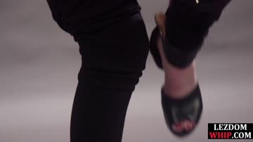 Bald blonde babe with big tits gets fingered and anal fuck