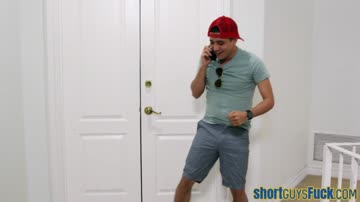 Plump ebony sucks off cock before stuffed by pervy lil guy