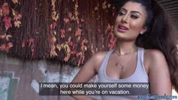 Curvy brunette beauthy gets picked up in public and fucked