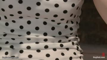 Dyke tied to the floor ass whipped