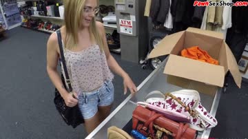 Blonde amateur pawns her body and gives a blowjob for cash