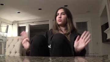 Lovely brunette gets tight pussy fucked in studio