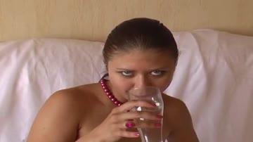 Blonde girl is rubbing her tight pussy