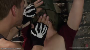 Slim bound blond rough pounded