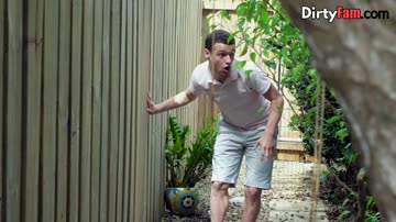 Busty brunette sisters get fucked by cousin with big cock