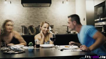 Horny dad bangs dauhters friend right next to them