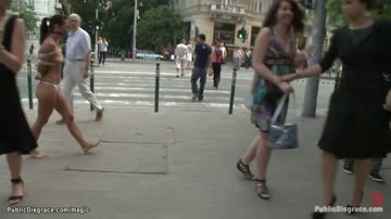 Naked anal slut walked in the streets