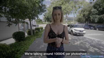 Pulled european amateur nailed outdoor after being tricked