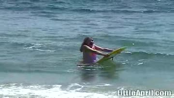 Sweet Little April Fingers Herself After A Day At The Sea