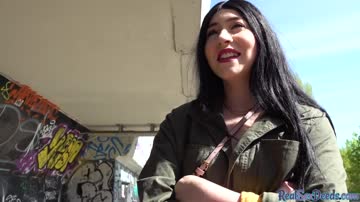 Picked up amateur gets nailed in public