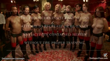 Nine stunning slaves presented at party