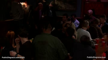 Slut suspended and fucked in public