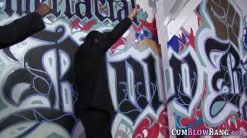 Big tit babe sucking black dicks