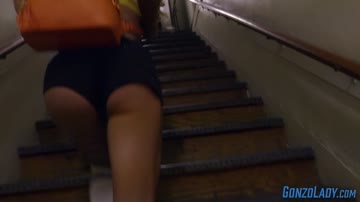 Fucked teen in gonzo porn eats directors cunt