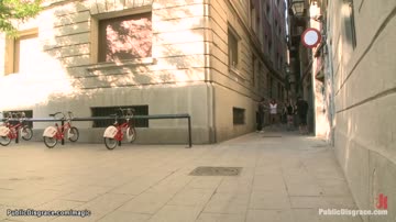 Busty Latin babe public anal fucked