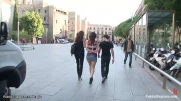 Spanish hottie fucked in van in public