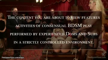 Bound blonds fucked by guest at party