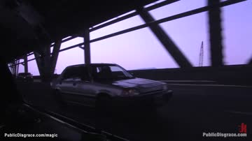 Bound slut serving in public bondage