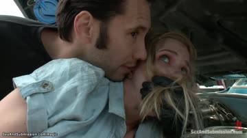 Auto shop owner anal fucks bound blonde