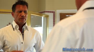 Cock jerking and sucking teenage blonde