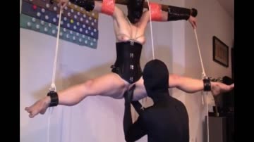 tied up, hanging and fisted deeply