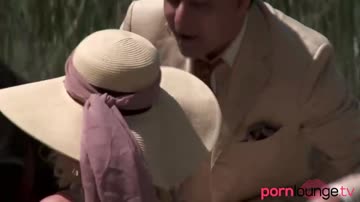 Glamorous wild west babes in outdoor orgy