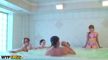 Naked girls party in a sauna - part 1