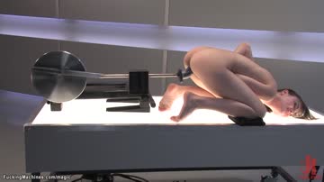 Hot solo brunette fucking machines