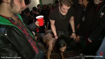 Ebony and blonde group public disgraced