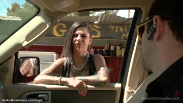 Tattooed teen is tied and fucked