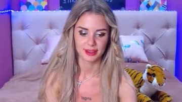 Blonde Babe Showing Caressing Herself