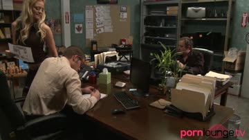 Blonde sucks office nerds big cock