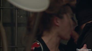 Bound babe gets hairy pussy banged