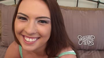 Brunette Teen sucks and fucks in her debut porn video
