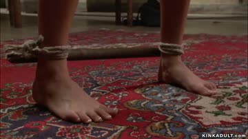 Bound blonde interrogator anal banged