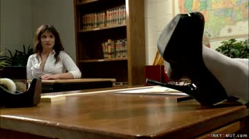 Busty MILF professor whips student