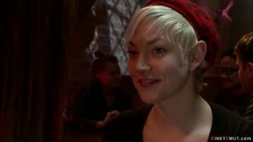 Bound slut fisted in threesome