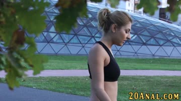 Babe gets asshole jizzed on