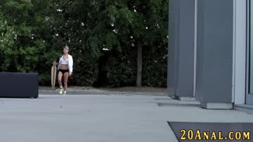 Petite babe gets booty fucked