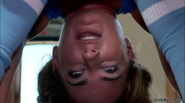 Brunette slave squirting on training