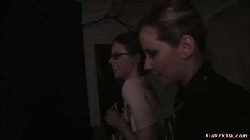Lesbian hard ass caned in basement